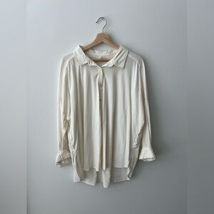 Splendid Cream Long-Sleeve Button Up Shirt